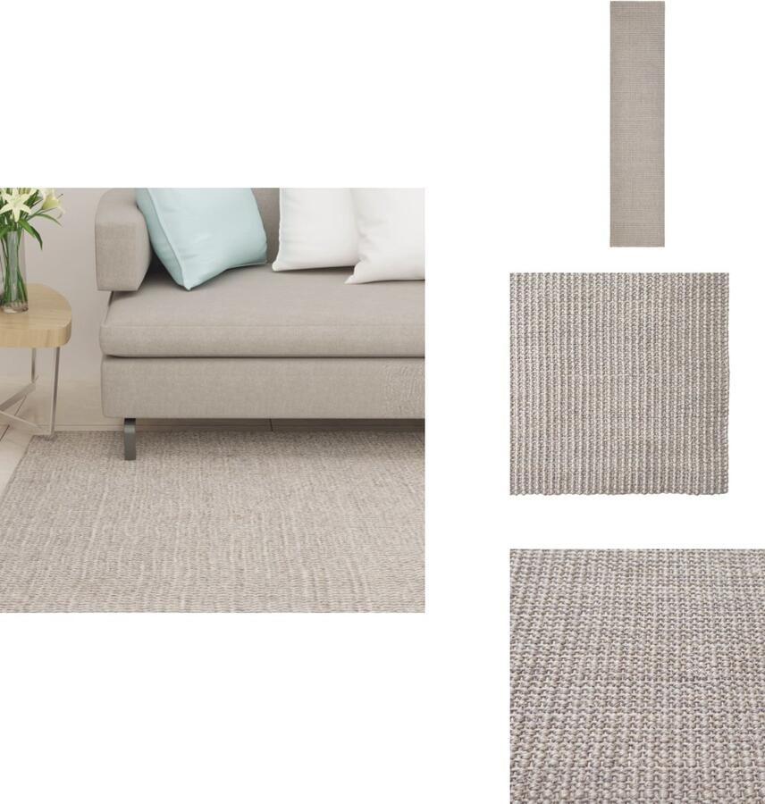 VidaXL Vloerkleed Vloerkleden Kleed Tapijt Vloerkleed 66x300 cm natuurlijk sisal zandkleurig