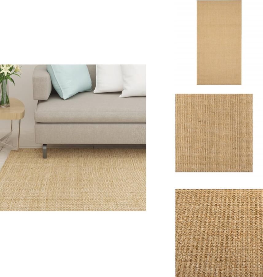 VidaXL Vloerkleed Sisal 80 x 150 cm Anti-slip Duurzaam Onderhoudsvriendelijk Vloerkleed