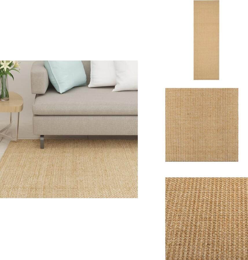 VidaXL Vloerkleed Vloerkleden Kleed Tapijt Vloerkleed 80x250 cm natuurlijk sisal