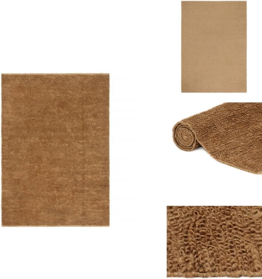 VidaXL Vloerkleed Vloerkleden Kleed Tapijt Vloerkleed lussenpool handgemaakt 120x180 cm jute en katoen