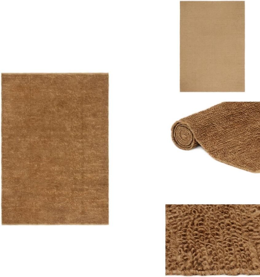 VidaXL Vloerkleed Vloerkleden Kleed Tapijt Vloerkleed lussenpool handgemaakt 160x230 cm jute en katoen