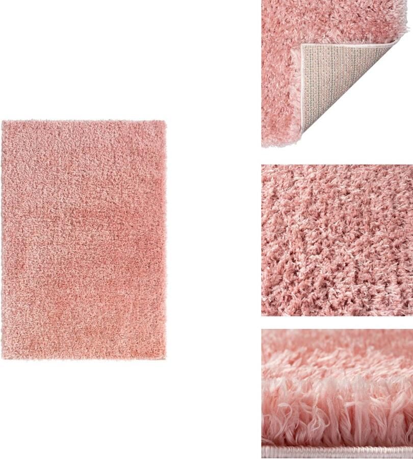 VidaXL Vloerkleed Vloerkleden Loper Super Zacht Shaggy Vloerkleed shaggy hoogpolig 50 mm 160x230 cm roze