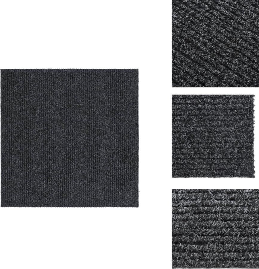 VidaXL Vloermat Antraciet 100 x 100 cm Duurzaam en geluiddempend Anti-slip achterkant Onderhoudsvriendelijk Vloerkleed