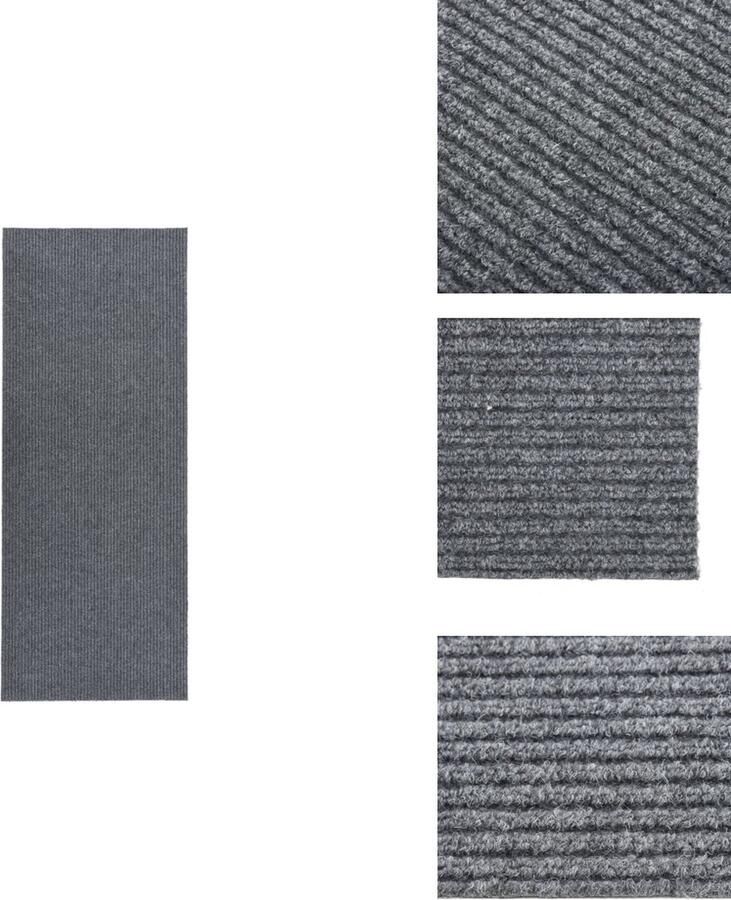 VidaXL Vloerkleed Vloerkleden Loper Vloerkleed Loper Vloerkleden Droogloopmat 100x300 cm grijs