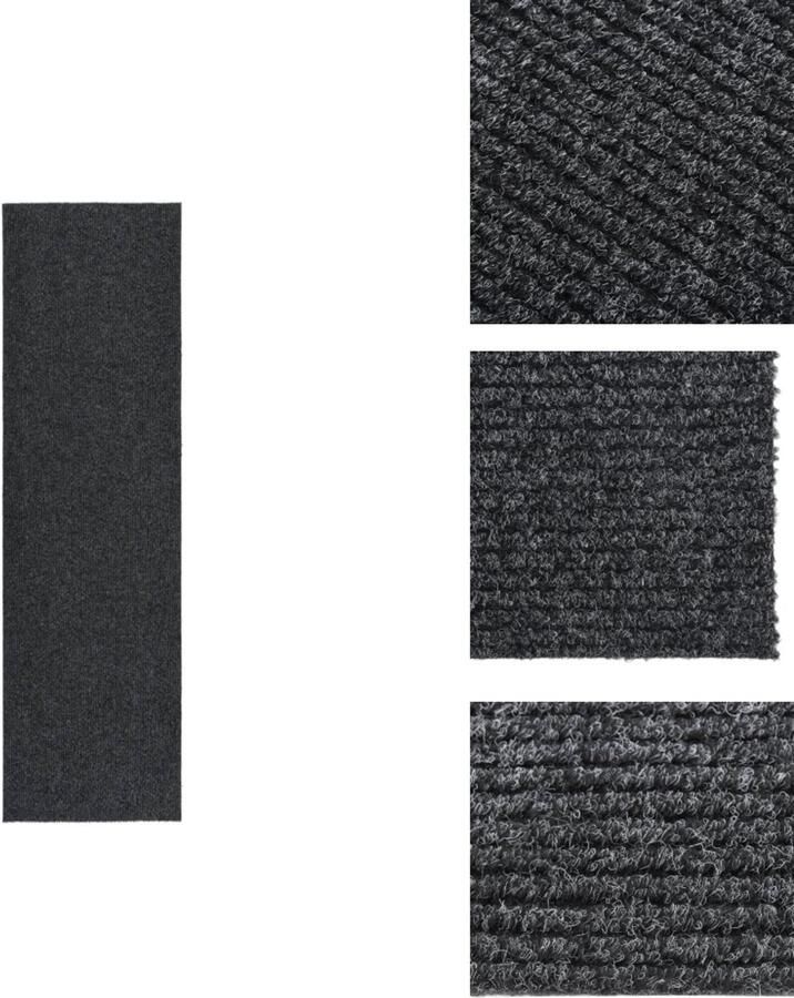 VidaXL Vloerkleed Vloerkleden Loper Vloerkleed Loper Vloerkleden Droogloopmat 100x350 cm antracietkleurig
