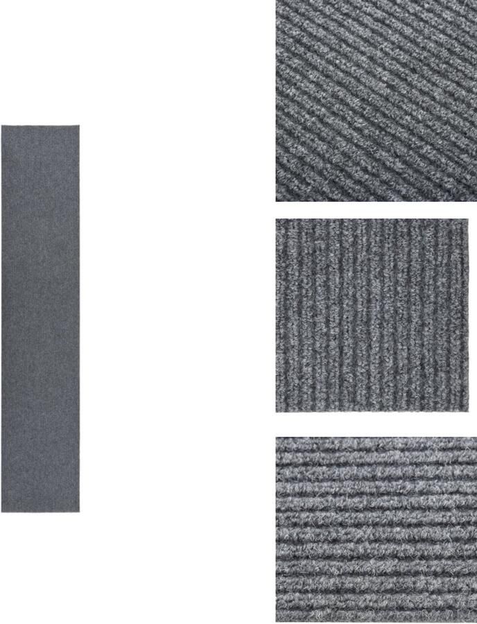 VidaXL Vloerkleed Vloerkleden Loper Vloerkleed Loper Vloerkleden Droogloopmat 100x500 cm grijs