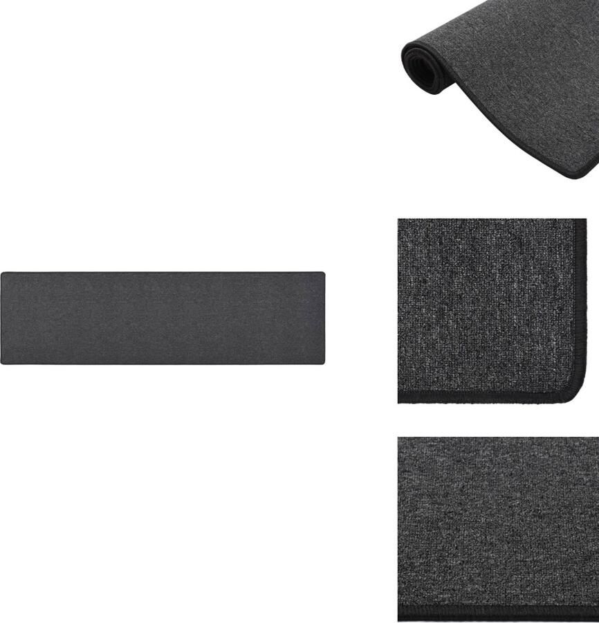 VidaXL Vloerkleed Vloerkleden Loper Vloerkleed Loper Vloerkleden Tapijtloper 80x300 cm antracietkleurig - Foto 2