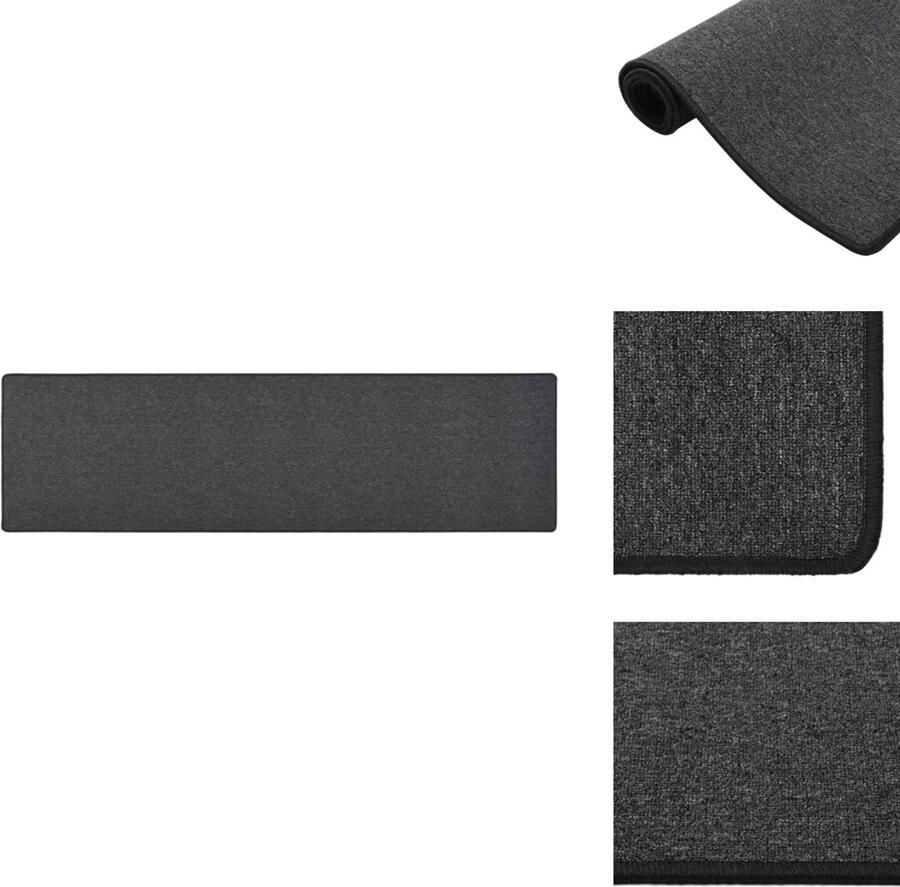 VidaXL Vloerkleed Vloerkleden Loper Vloerkleed Loper Vloerkleden Tapijtloper 80x300 cm antracietkleurig