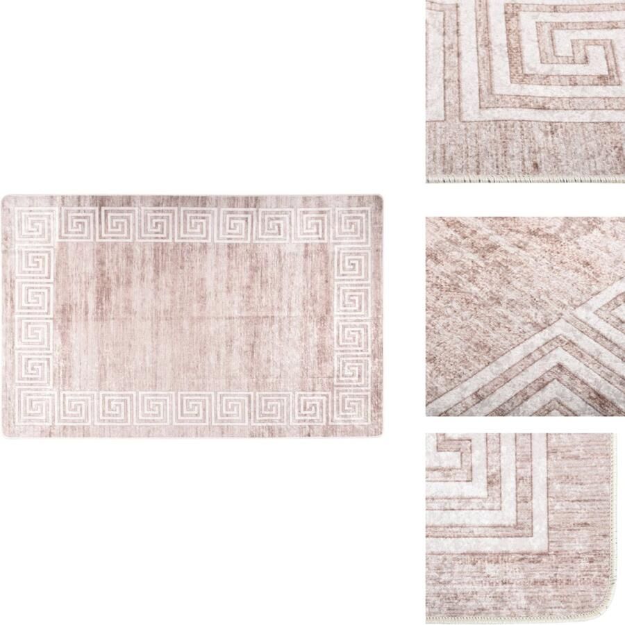 VidaXL Vloerkleed Vloerkleden Loper Vloerkleed Loper Vloerkleden Vloerkleed wasbaar anti-slip 80x150 cm beige