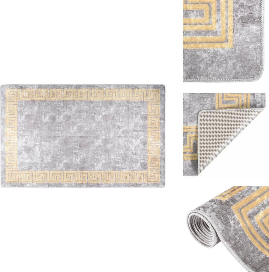 VidaXL Vloerkleed Vloerkleden Loper Vloerkleed Loper Vloerkleden Vloerkleed wasbaar anti-slip 80x150 cm grijs