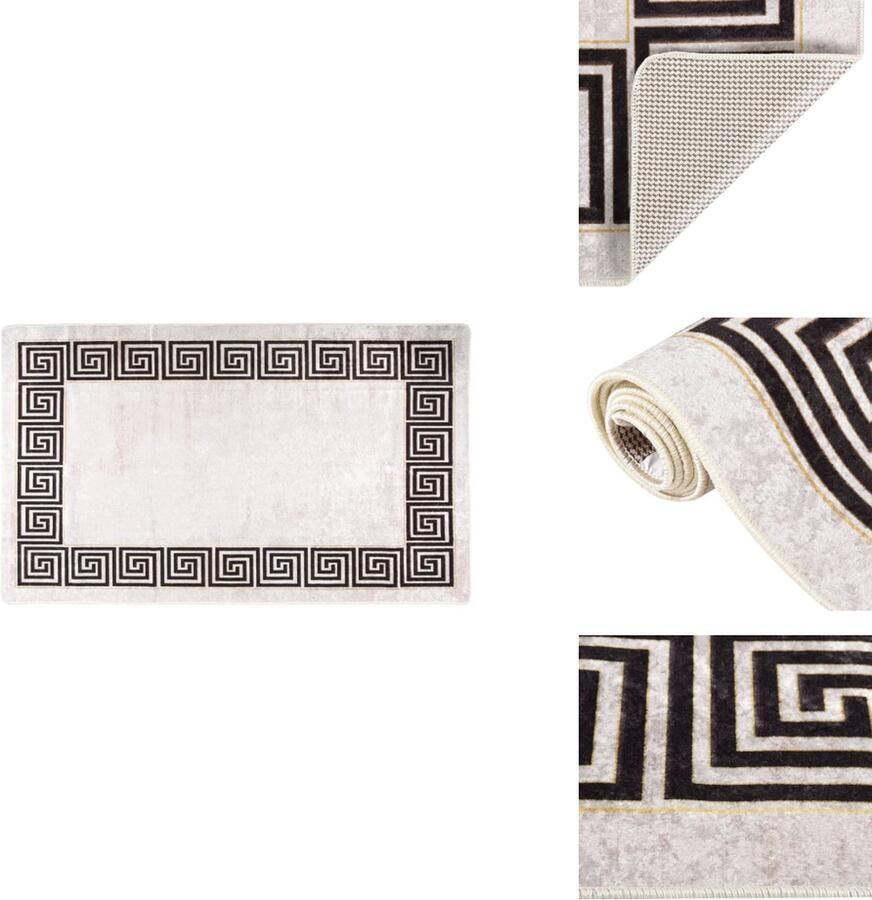 VidaXL Vloerkleed Vloerkleden Loper Vloerkleed Loper Vloerkleden Vloerkleed wasbaar anti-slip 120x180 cm lichtbeige