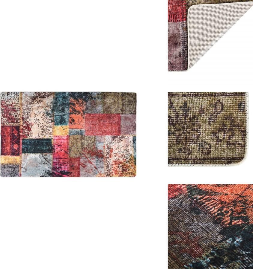 The Living Store Vloerkleed Meerkleurig 160 x 230 cm Zacht fluweel digitaal bedrukt Vloerkleed Multikleuren Vloerkleed Zachte Vloerkleed Digitale Print Vloerkleed Fluweel Vloerkleed