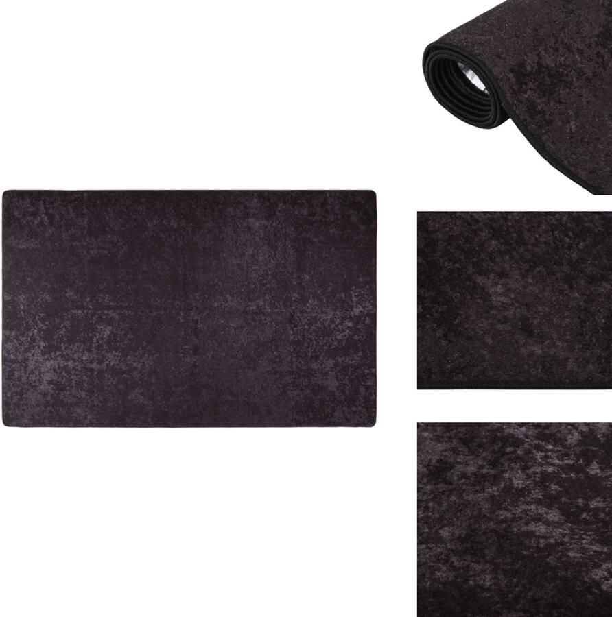 VidaXL Vloerkleed Vloerkleden Loper Vloerkleed Loper Vloerkleden Vloerkleed wasbaar anti-slip 160x230 cm antracietkleurig
