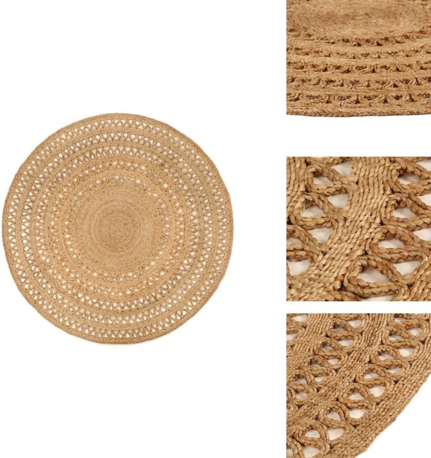 VidaXL Vloerkleed Vloerkleden Mat Vloermat Tapijt rond 180 cm gevlochten jute - Foto 2