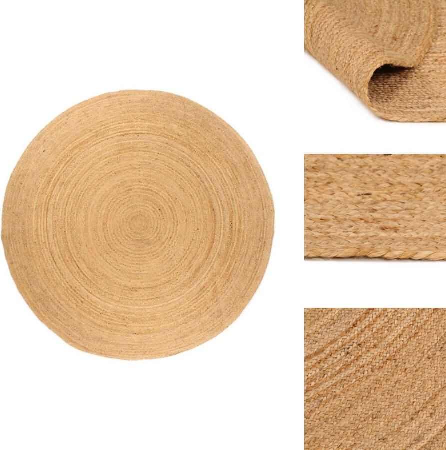 VidaXL Vloerkleed Vloerkleden Mat Vloermat Tapijt rond 210 cm gevlochten jute