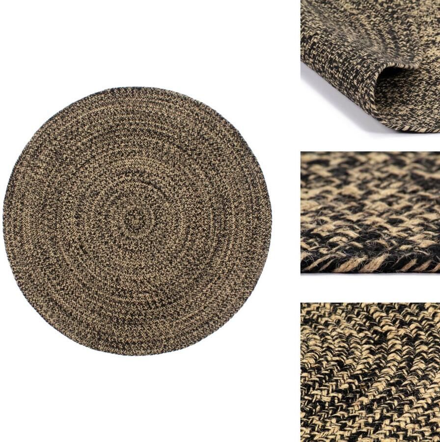 VidaXL Vloerkleed Vloerkleden Mat Vloermat Vloerkleed handgemaakt 240 cm jute zwart en bruin