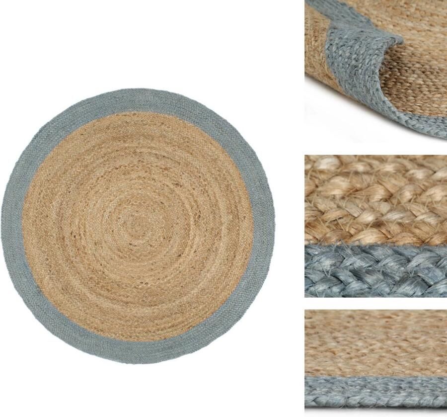 VidaXL Vloerkleed Vloerkleden Mat Vloermat Vloerkleed handgemaakt met olijfgroene rand 210 cm jute