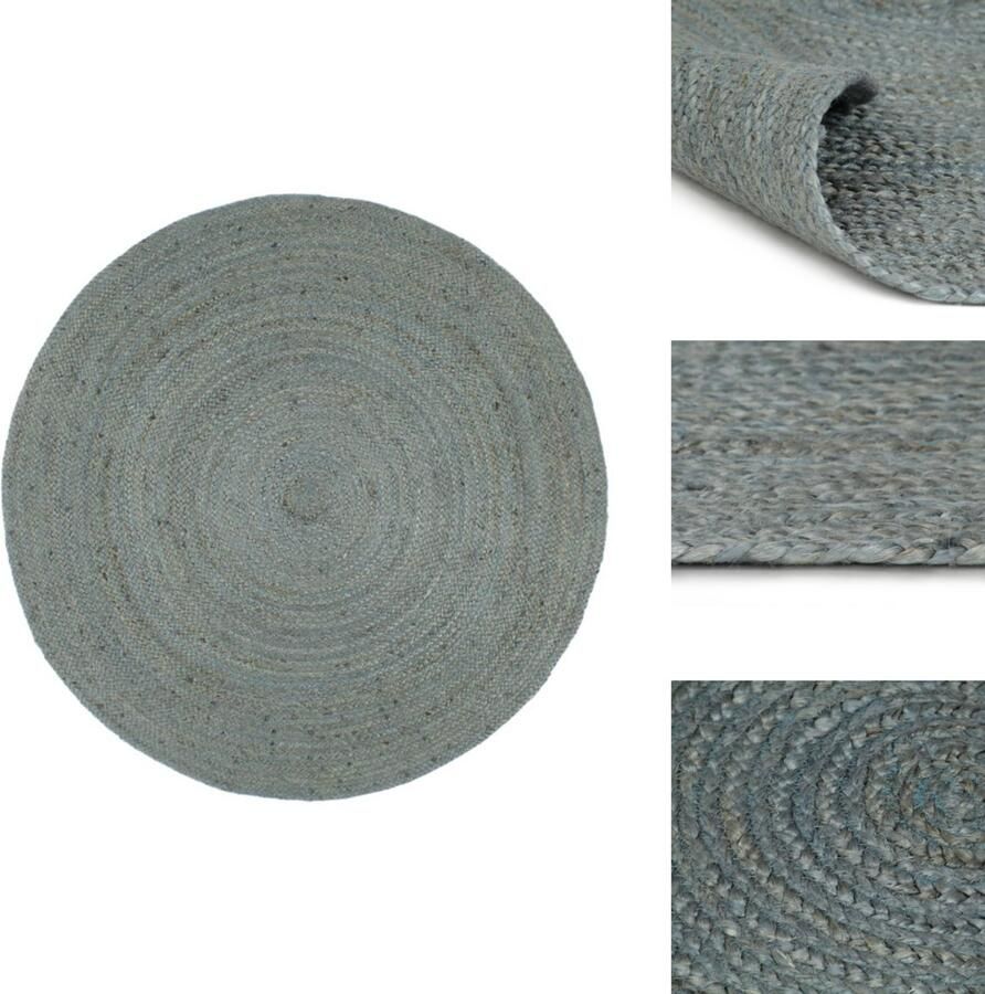 VidaXL Vloerkleed Vloerkleden Mat Vloermat Vloerkleed handgemaakt rond 180 cm jute olijfgroen