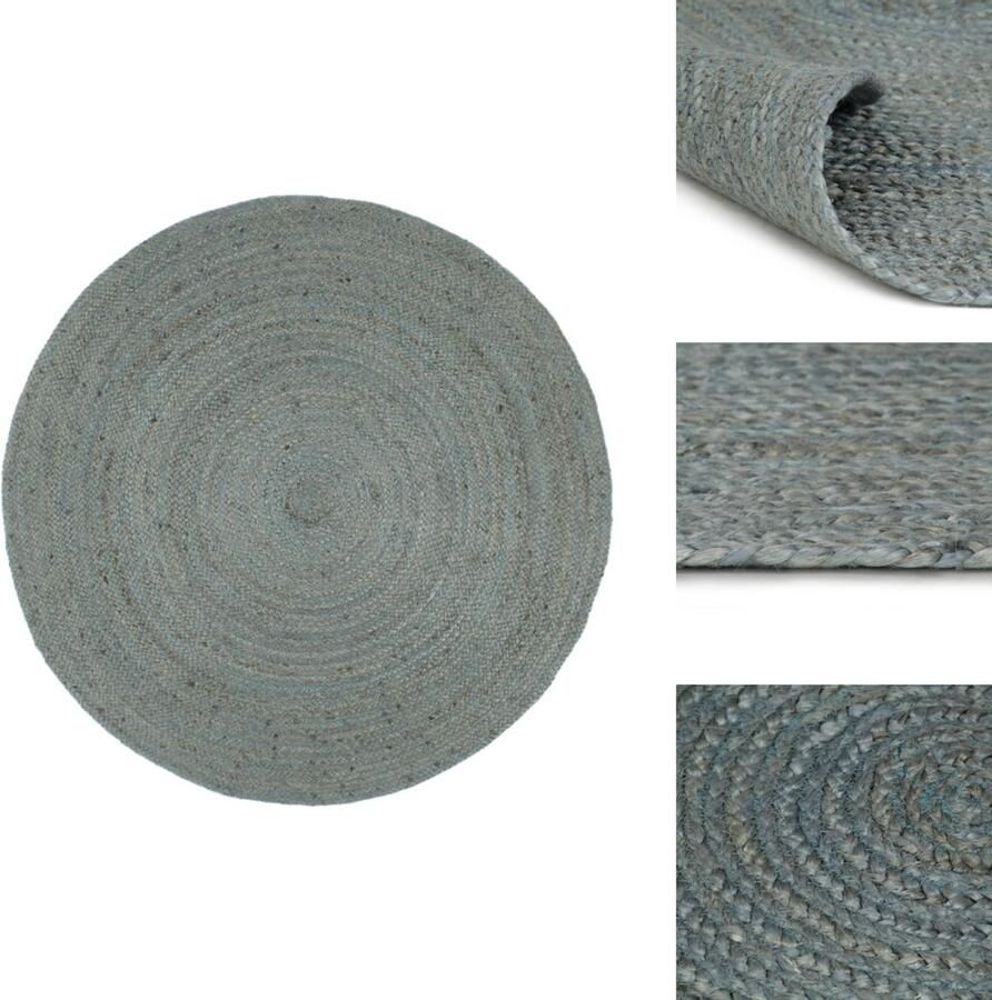 VidaXL Vloerkleed Vloerkleden Mat Vloermat Vloerkleed handgemaakt rond 210 cm jute olijfgroen