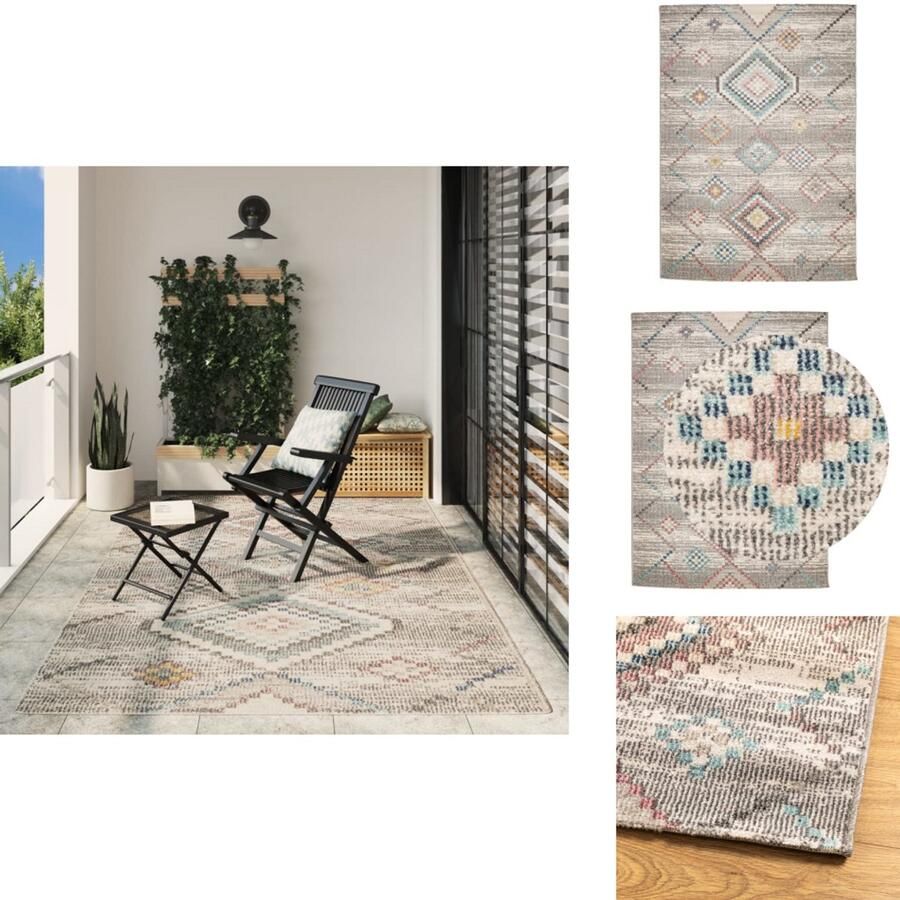 VidaXL Vloerkleed Vloerkleden Tapijt Vloerbedekking Vloerkleed ARBIZU binnen en buiten vintage stijl 200x280 cm