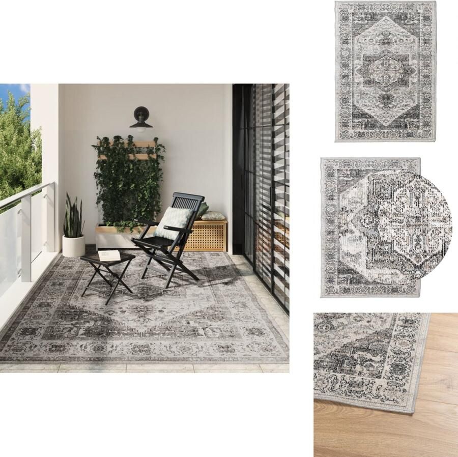 VidaXL Vloerkleed Vloerkleden Tapijt Vloerbedekking Vloerkleed ARBIZU binnen en buiten vintage stijl 240x340 cm