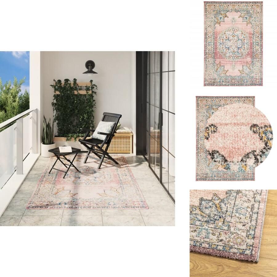 VidaXL Vloerkleed Vloerkleden Tapijt Vloerbedekking Vloerkleed ARBIZU binnen en buiten vintage stijl 160x230 cm