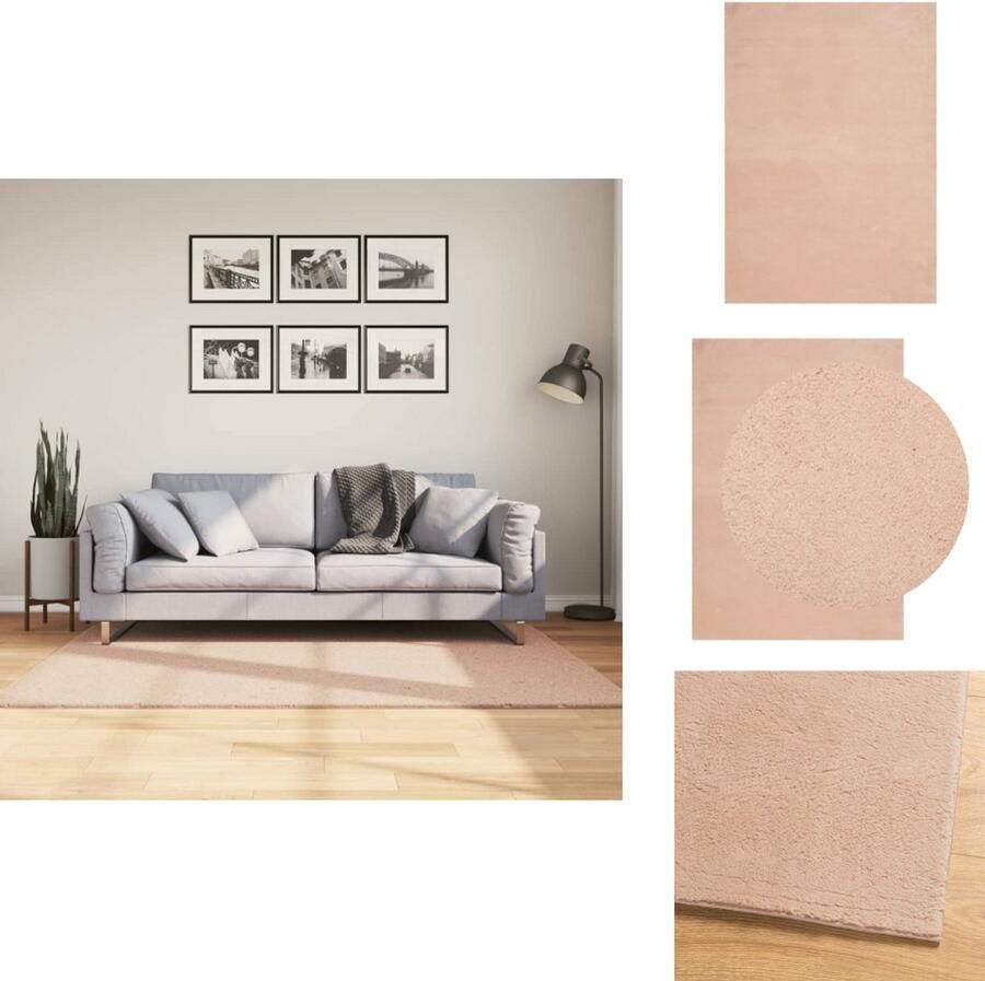 VidaXL Vloerkleed Vloerkleden Tapijt Vloerbedekking Vloerkleed HUARTE laagpolig zacht wasbaar 120x170 cm roze