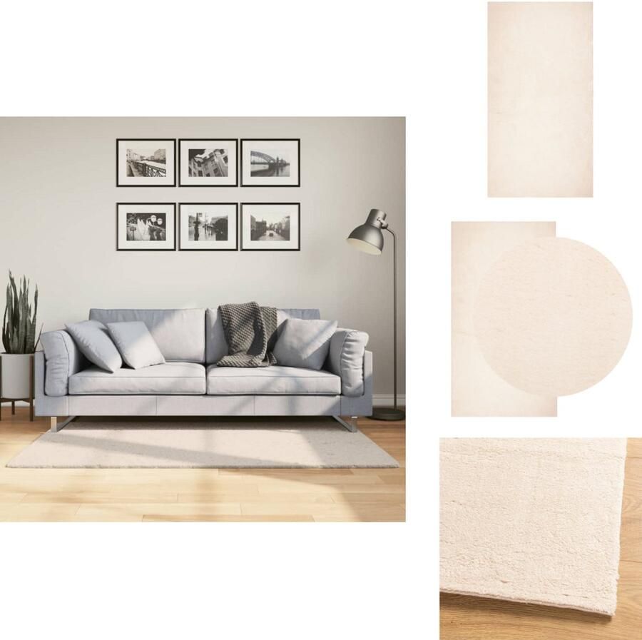 VidaXL Vloerkleed Vloerkleden Tapijt Vloerbedekking Vloerkleed HUARTE laagpolig zacht wasbaar 80x150 cm beige