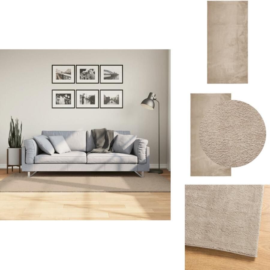 VidaXL Vloerkleed Vloerkleden Tapijt Vloerbedekking Vloerkleed HUARTE laagpolig zacht wasbaar 100x200cm zandkleurig