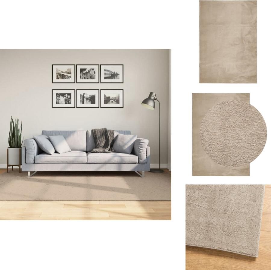 VidaXL Vloerkleed Vloerkleden Tapijt Vloerbedekking Vloerkleed HUARTE laagpolig zacht wasbaar 160x230cm zandkleurig