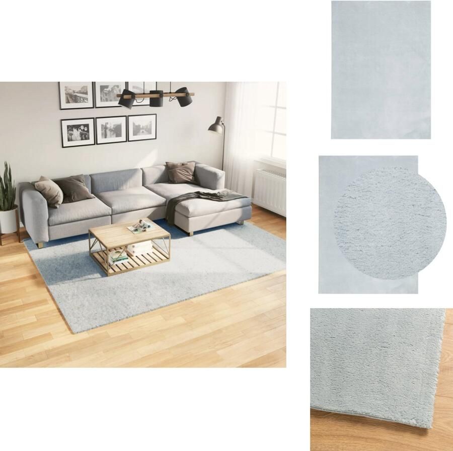 VidaXL Vloerkleed Vloerkleden Tapijt Vloerbedekking Vloerkleed HUARTE laagpolig zacht wasbaar 200x280 cm blauw