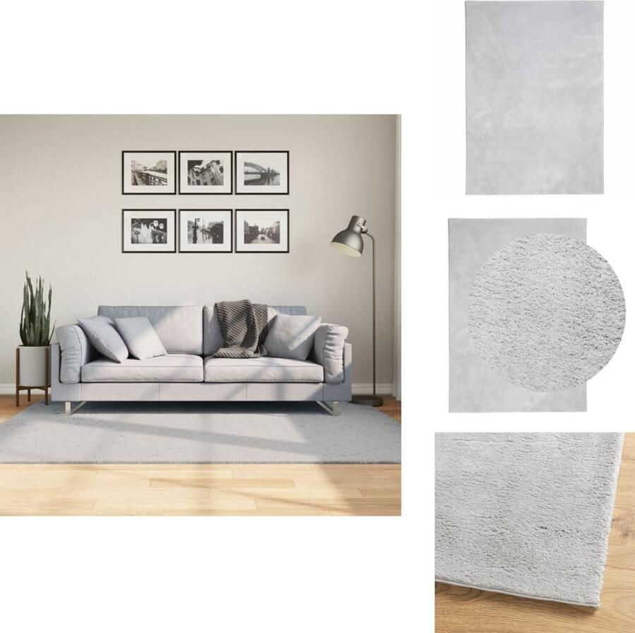 VidaXL Vloerkleed Vloerkleden Tapijt Vloerbedekking Vloerkleed HUARTE laagpolig zacht wasbaar 140x200 cm grijs
