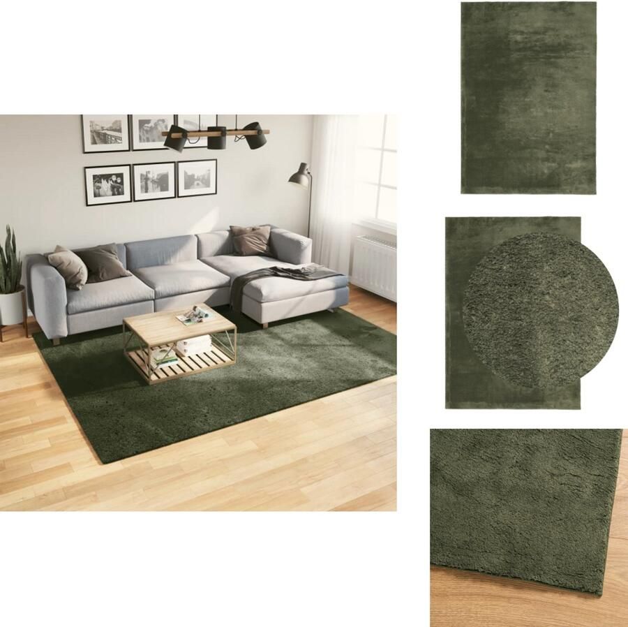 VidaXL Vloerkleed Vloerkleden Tapijt Vloerbedekking Vloerkleed HUARTE laagpolig zacht wasbaar 200x280 cm bosgroen