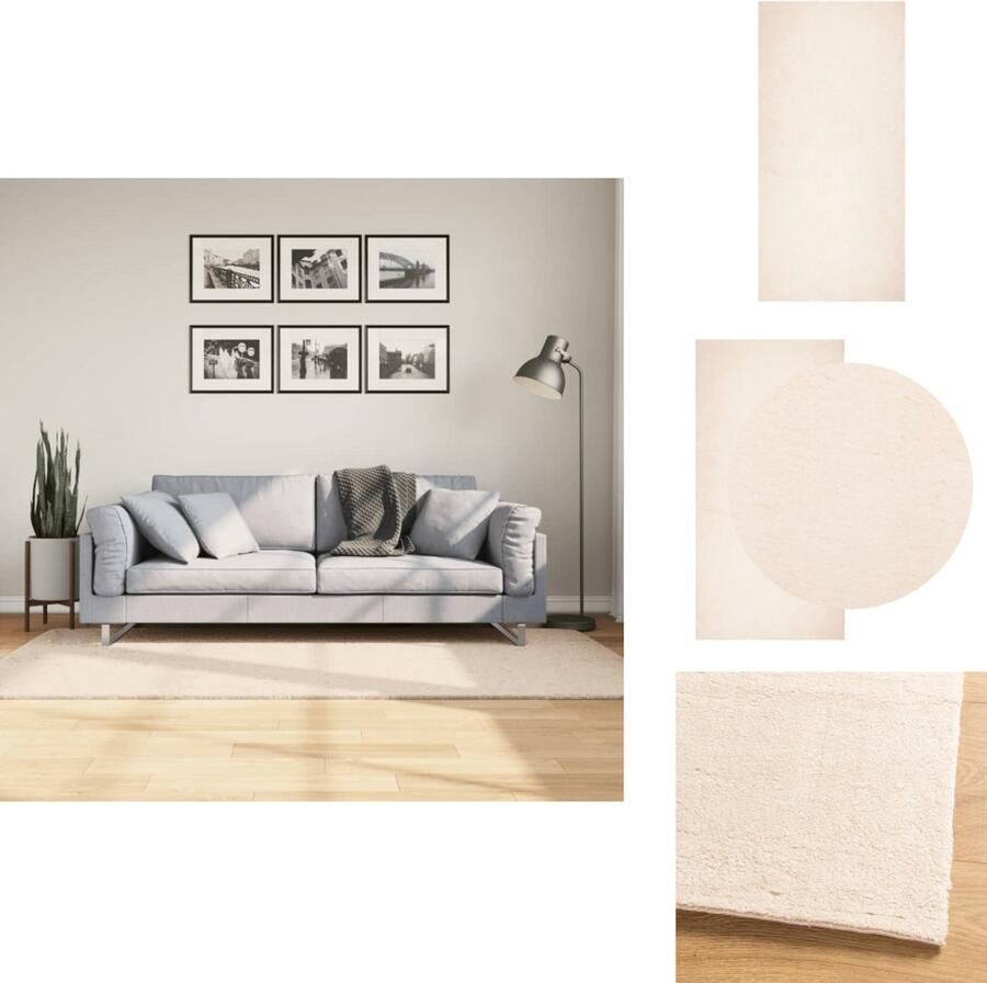 VidaXL Vloerkleed Vloerkleden Tapijt Vloerbedekking Vloerkleed HUARTE laagpolig zacht wasbaar 100x200 cm beige