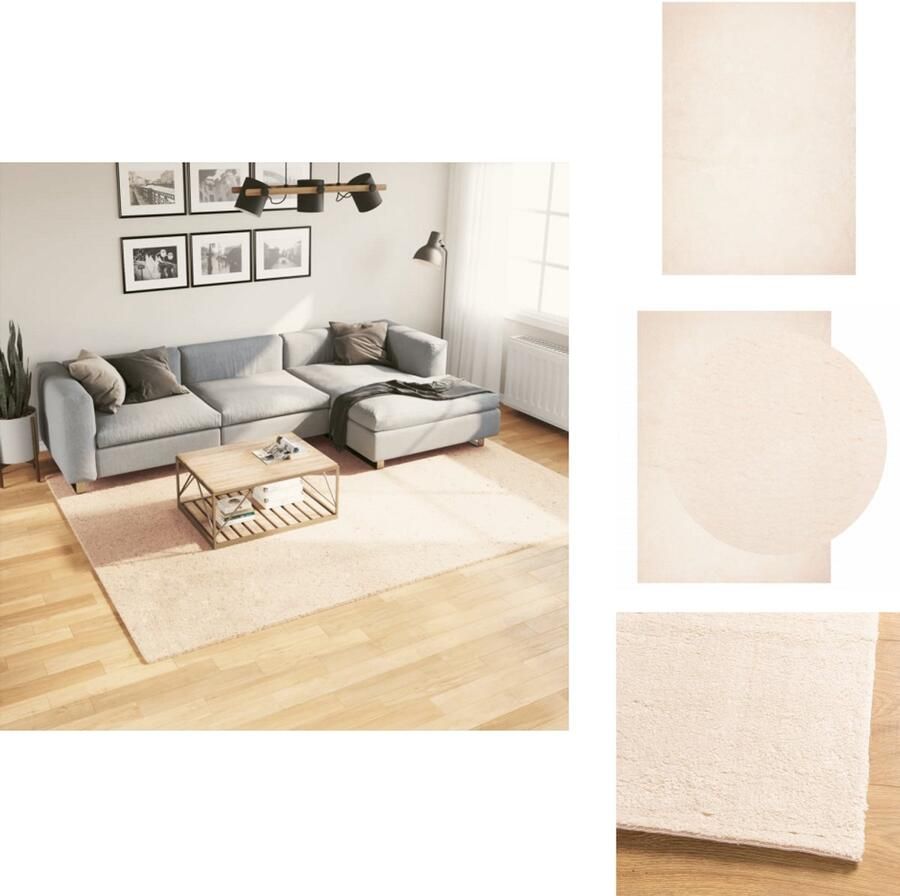 VidaXL Vloerkleed Vloerkleden Tapijt Vloerbedekking Vloerkleed HUARTE laagpolig zacht wasbaar 200x280 cm beige