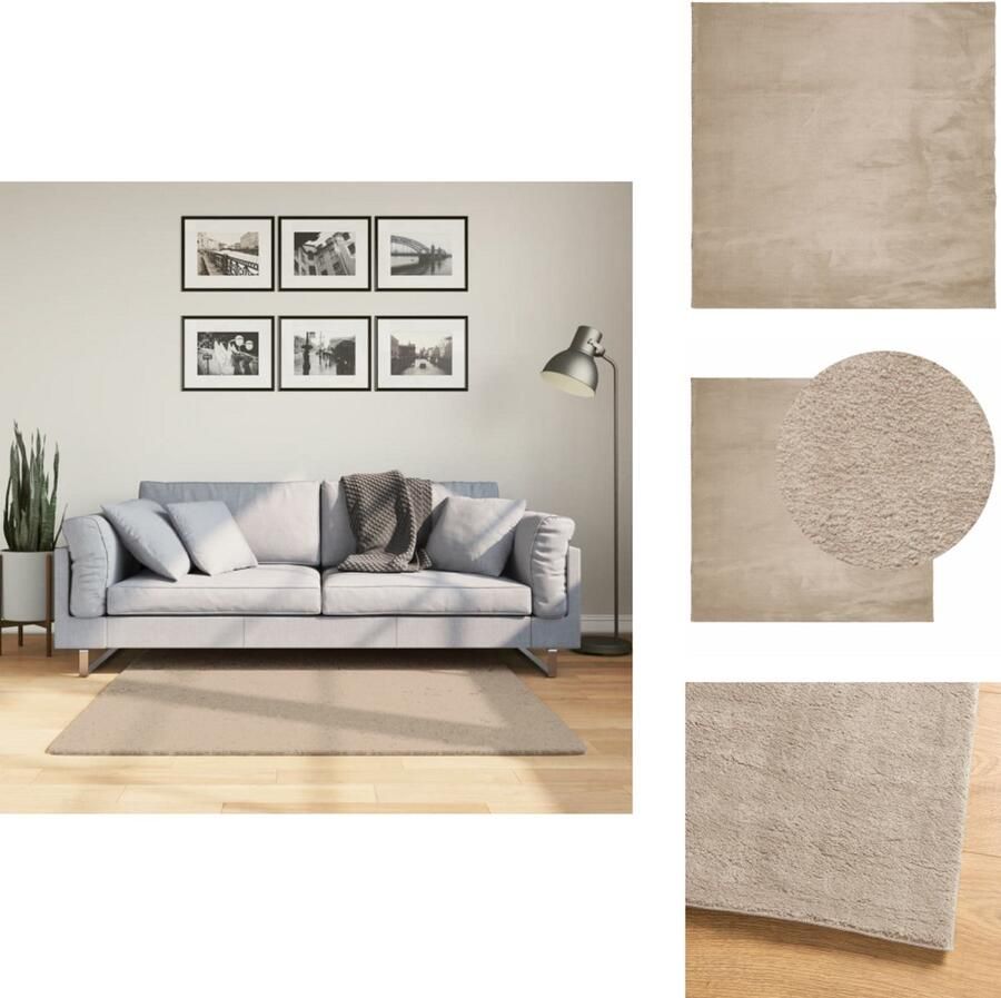 VidaXL Vloerkleed Vloerkleden Tapijt Vloerbedekking Vloerkleed HUARTE laagpolig zacht wasbaar 120x120cm zandkleurig