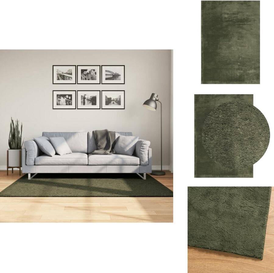 VidaXL Vloerkleed Vloerkleden Tapijt Vloerbedekking Vloerkleed HUARTE laagpolig zacht wasbaar 120x170 cm bosgroen