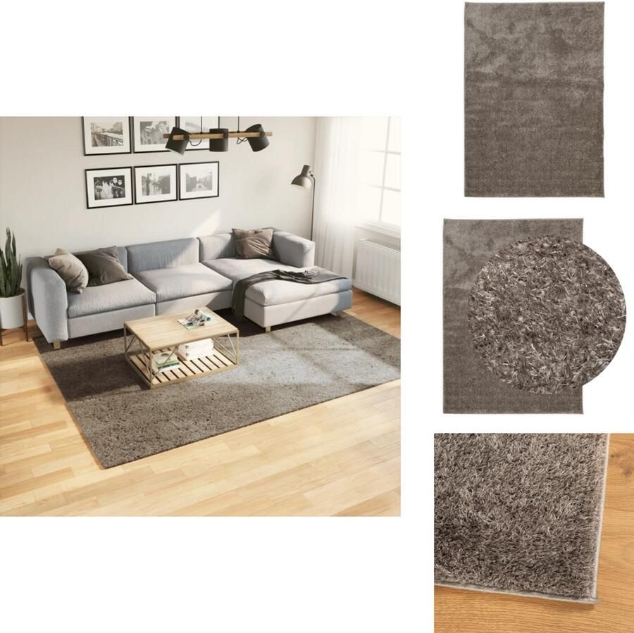 VidaXL Vloerkleed Vloerkleden Tapijt Vloerbedekking Vloerkleed ISTAN hoogpolig glanzend 200x280 cm grijs