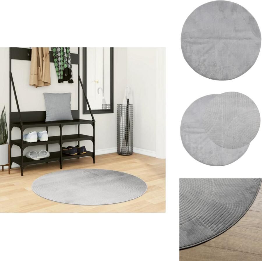 VidaXL Vloerkleed Vloerkleden Tapijt Vloerbedekking Vloerkleed IZA laagpolig Scandinavisch Ø 100 cm grijs