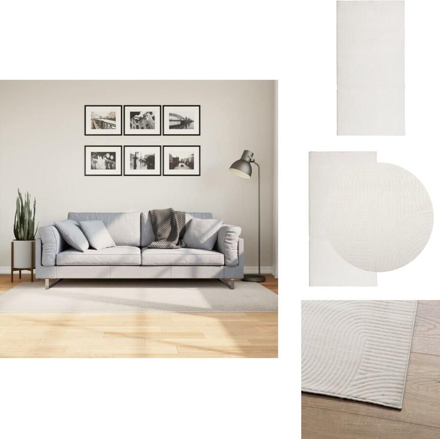 VidaXL Vloerkleed Vloerkleden Tapijt Vloerbedekking Vloerkleed IZA laagpolig Scandinavisch 100x200 cm crèmekleurig