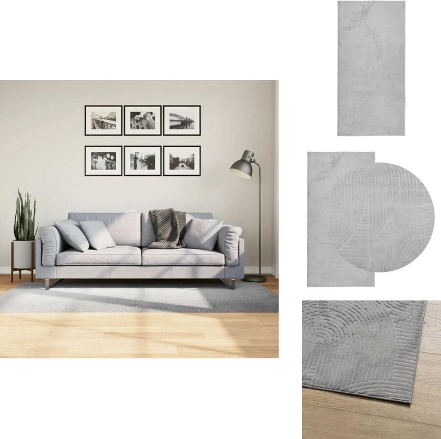 VidaXL Vloerkleed Vloerkleden Tapijt Vloerbedekking Vloerkleed IZA laagpolig Scandinavisch 100x200 cm grijs