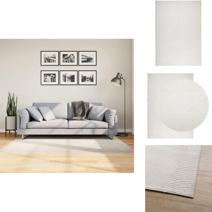 VidaXL Vloerkleed Vloerkleden Tapijt Vloerbedekking Vloerkleed IZA laagpolig Scandinavisch 120x170 cm crèmekleurig