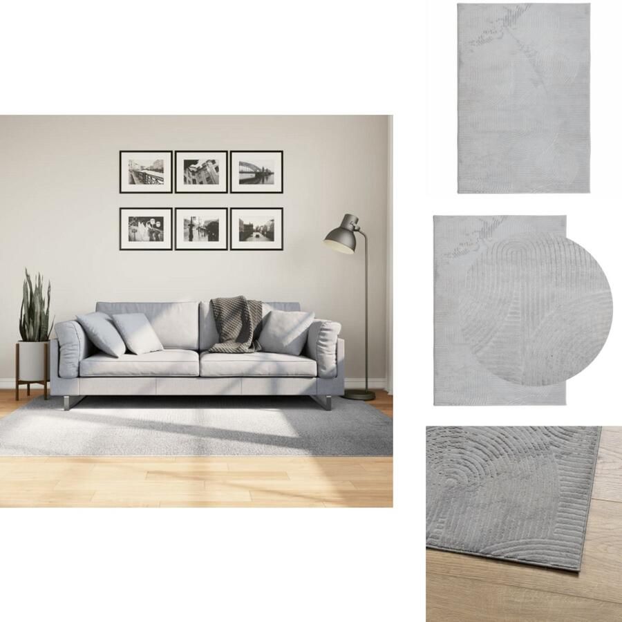 VidaXL Vloerkleed Vloerkleden Tapijt Vloerbedekking Vloerkleed IZA laagpolig Scandinavisch 140x200 cm grijs