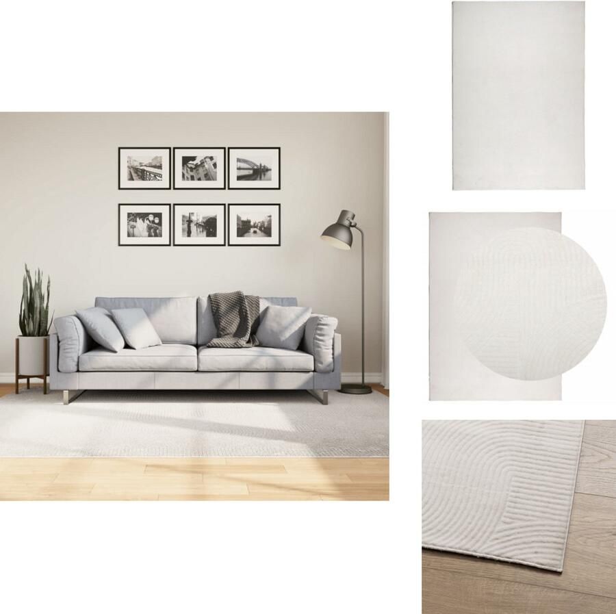 VidaXL Vloerkleed Vloerkleden Tapijt Vloerbedekking Vloerkleed IZA laagpolig Scandinavisch 160x230 cm crèmekleurig - Foto 3