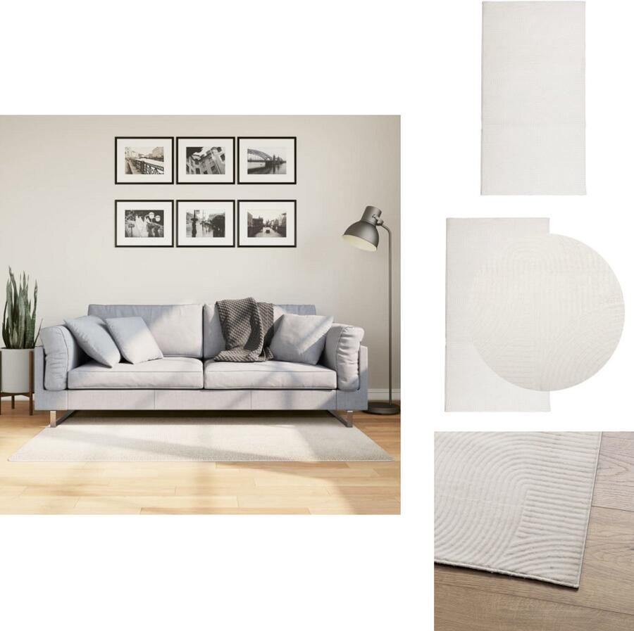 VidaXL Vloerkleed Vloerkleden Tapijt Vloerbedekking Vloerkleed IZA laagpolig Scandinavisch 80x150 cm crèmekleurig