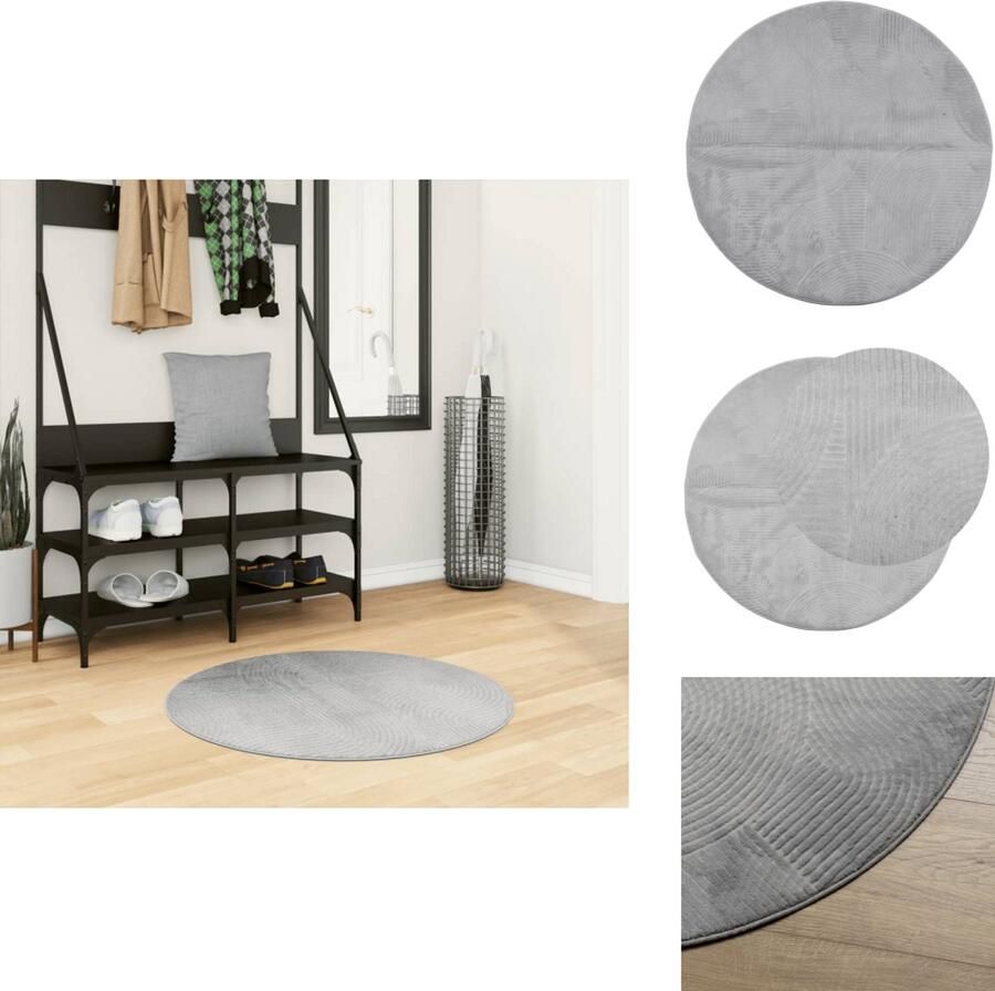 VidaXL Vloerkleed Vloerkleden Tapijt Vloerbedekking Vloerkleed IZA laagpolig Scandinavisch Ø 80 cm grijs