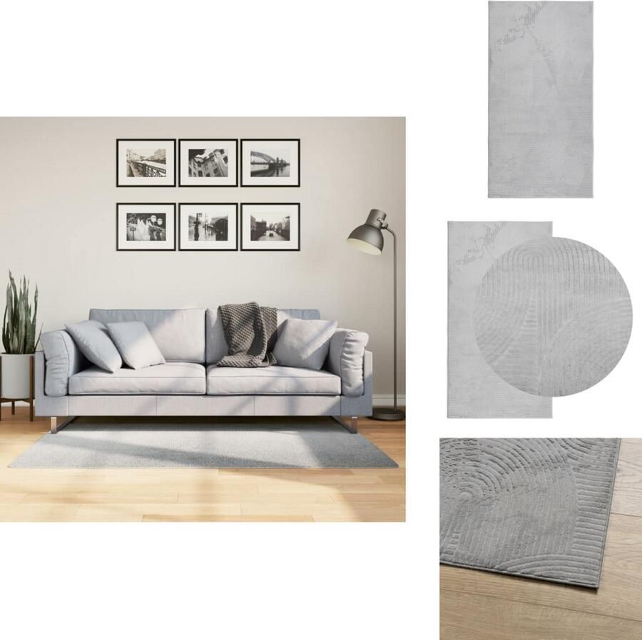 VidaXL Vloerkleed Vloerkleden Tapijt Vloerbedekking Vloerkleed IZA laagpolig Scandinavisch 80x150 cm grijs