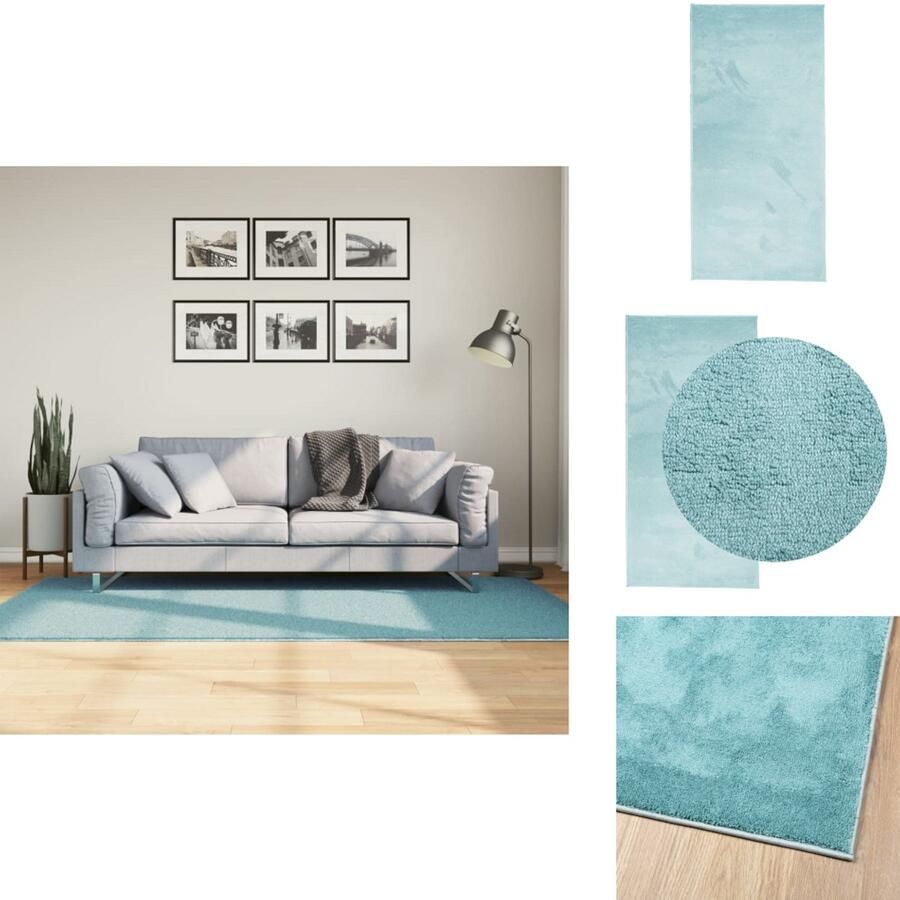 VidaXL Vloerkleed Vloerkleden Tapijt Vloerbedekking Vloerkleed OVIEDO laagpolig 100x200 cm groen