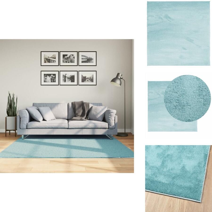 VidaXL Vloerkleed Vloerkleden Tapijt Vloerbedekking Vloerkleed OVIEDO laagpolig 160x160 cm groen