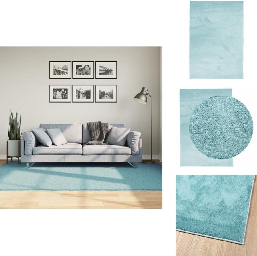 The Living Store OVIEDO Vloerkleed 160 x 230 cm Groen 100% Polyester 12.5 mm poolhoogte OEKO-TEX gecertificeerd Vloerkleed Tapijt Woonkamertapijt Slaapkamertapijt Zacht Vloerkleed